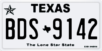 TX license plate BDS9142