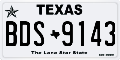 TX license plate BDS9143