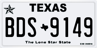 TX license plate BDS9149