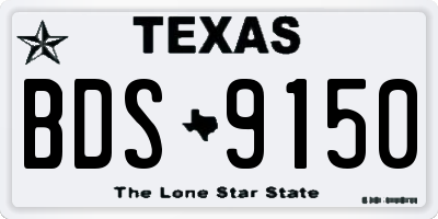 TX license plate BDS9150