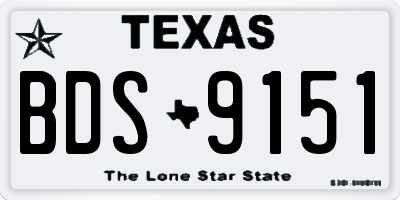 TX license plate BDS9151