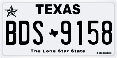 TX license plate BDS9158
