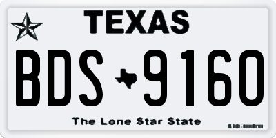TX license plate BDS9160