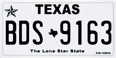 TX license plate BDS9163