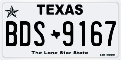 TX license plate BDS9167