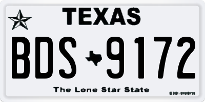 TX license plate BDS9172