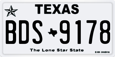 TX license plate BDS9178
