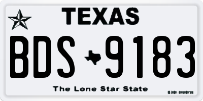 TX license plate BDS9183