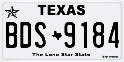 TX license plate BDS9184
