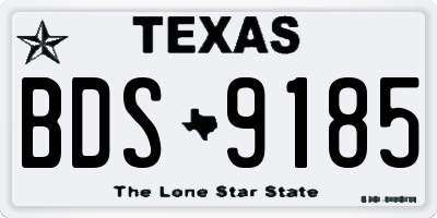 TX license plate BDS9185