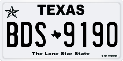 TX license plate BDS9190