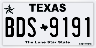 TX license plate BDS9191