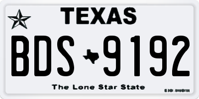 TX license plate BDS9192