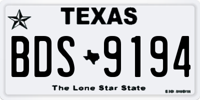 TX license plate BDS9194