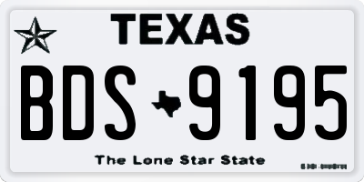 TX license plate BDS9195