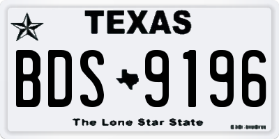 TX license plate BDS9196