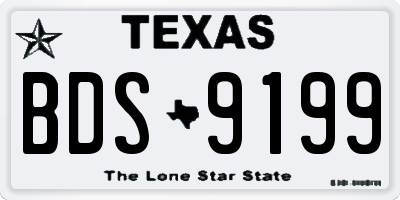 TX license plate BDS9199