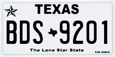 TX license plate BDS9201