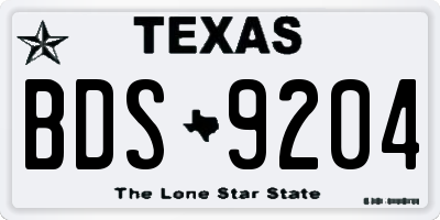 TX license plate BDS9204