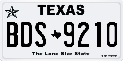 TX license plate BDS9210