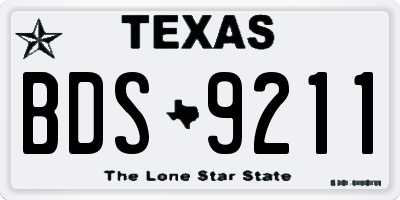 TX license plate BDS9211
