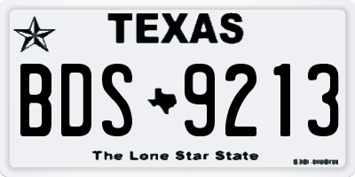 TX license plate BDS9213