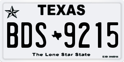 TX license plate BDS9215