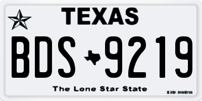 TX license plate BDS9219