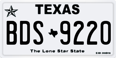 TX license plate BDS9220