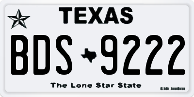 TX license plate BDS9222