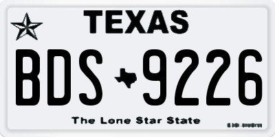 TX license plate BDS9226