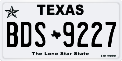 TX license plate BDS9227