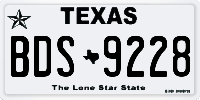 TX license plate BDS9228