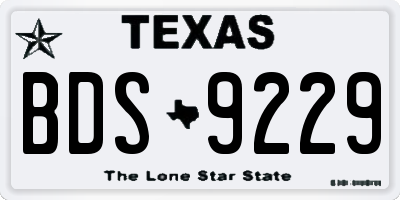 TX license plate BDS9229