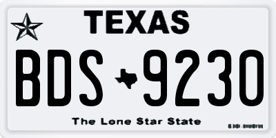 TX license plate BDS9230