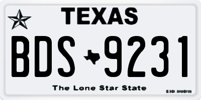 TX license plate BDS9231