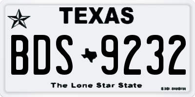 TX license plate BDS9232
