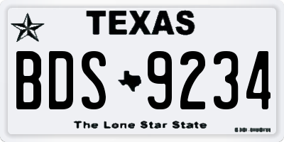 TX license plate BDS9234
