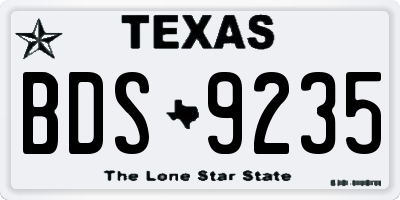 TX license plate BDS9235