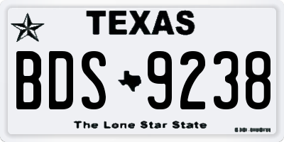 TX license plate BDS9238