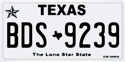 TX license plate BDS9239