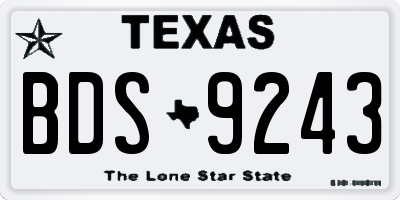 TX license plate BDS9243