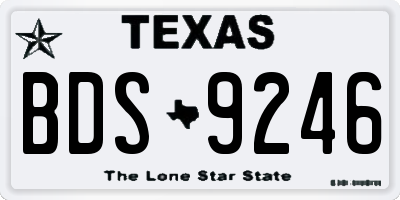 TX license plate BDS9246