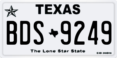 TX license plate BDS9249
