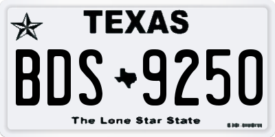 TX license plate BDS9250