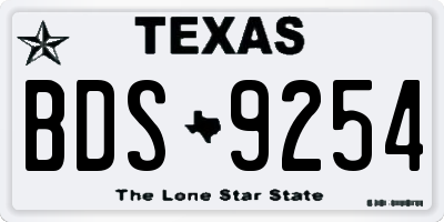TX license plate BDS9254