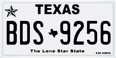 TX license plate BDS9256