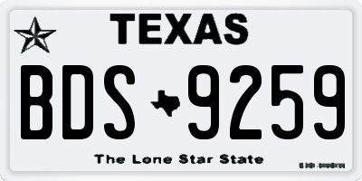 TX license plate BDS9259