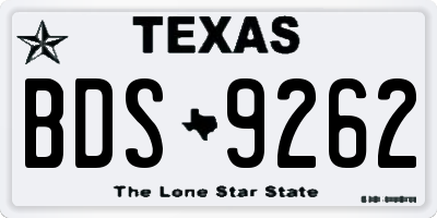 TX license plate BDS9262