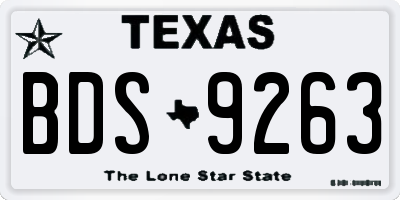 TX license plate BDS9263